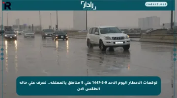 توقعات الأمطار اليوم الأحد 9-2-1447 على 9 مناطق بالمملكة.. تعرف على حالة الطقس الآن